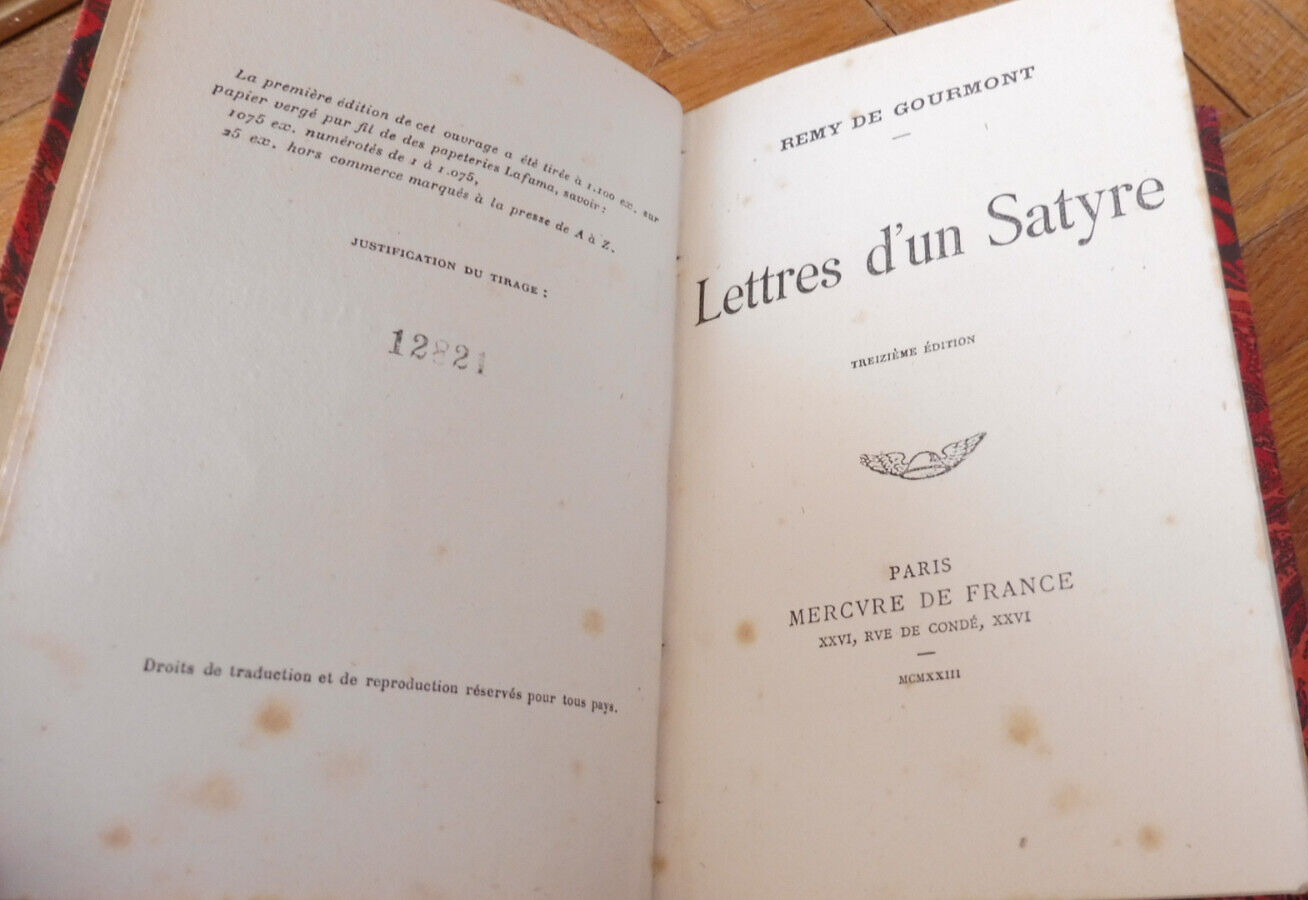 Lettres d'un satyre (Rémy de Gourmont) 1922