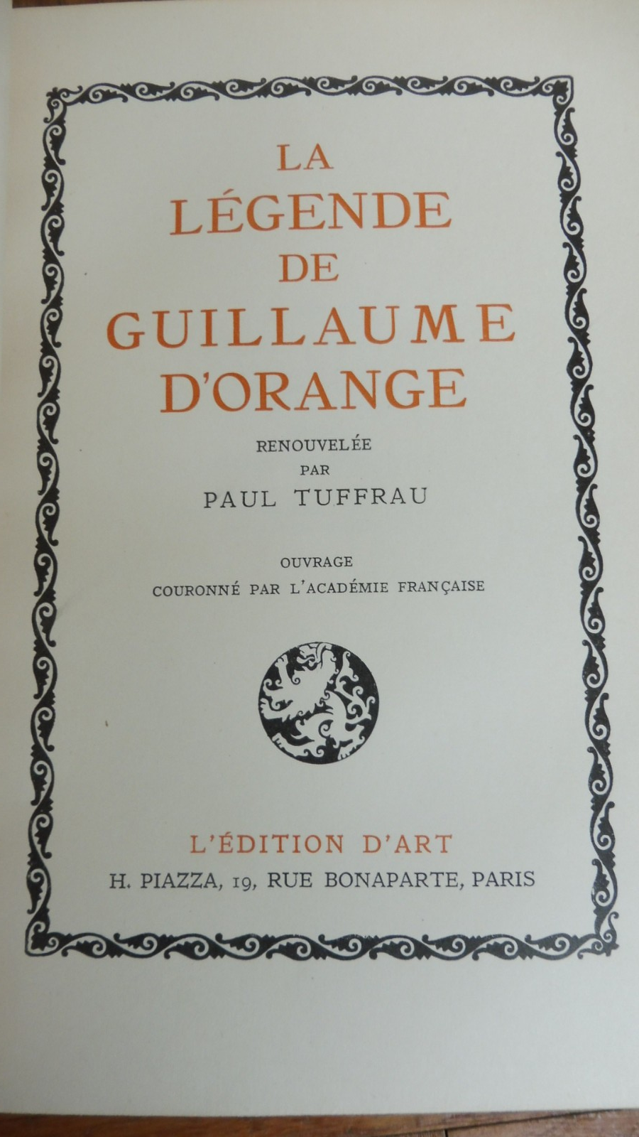 La Légende de Guillaume d'Orange (Paul Tuffrau) 1941
