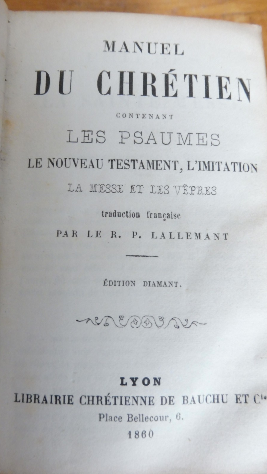 Manuel du chrétien (Lallemant) 1860
