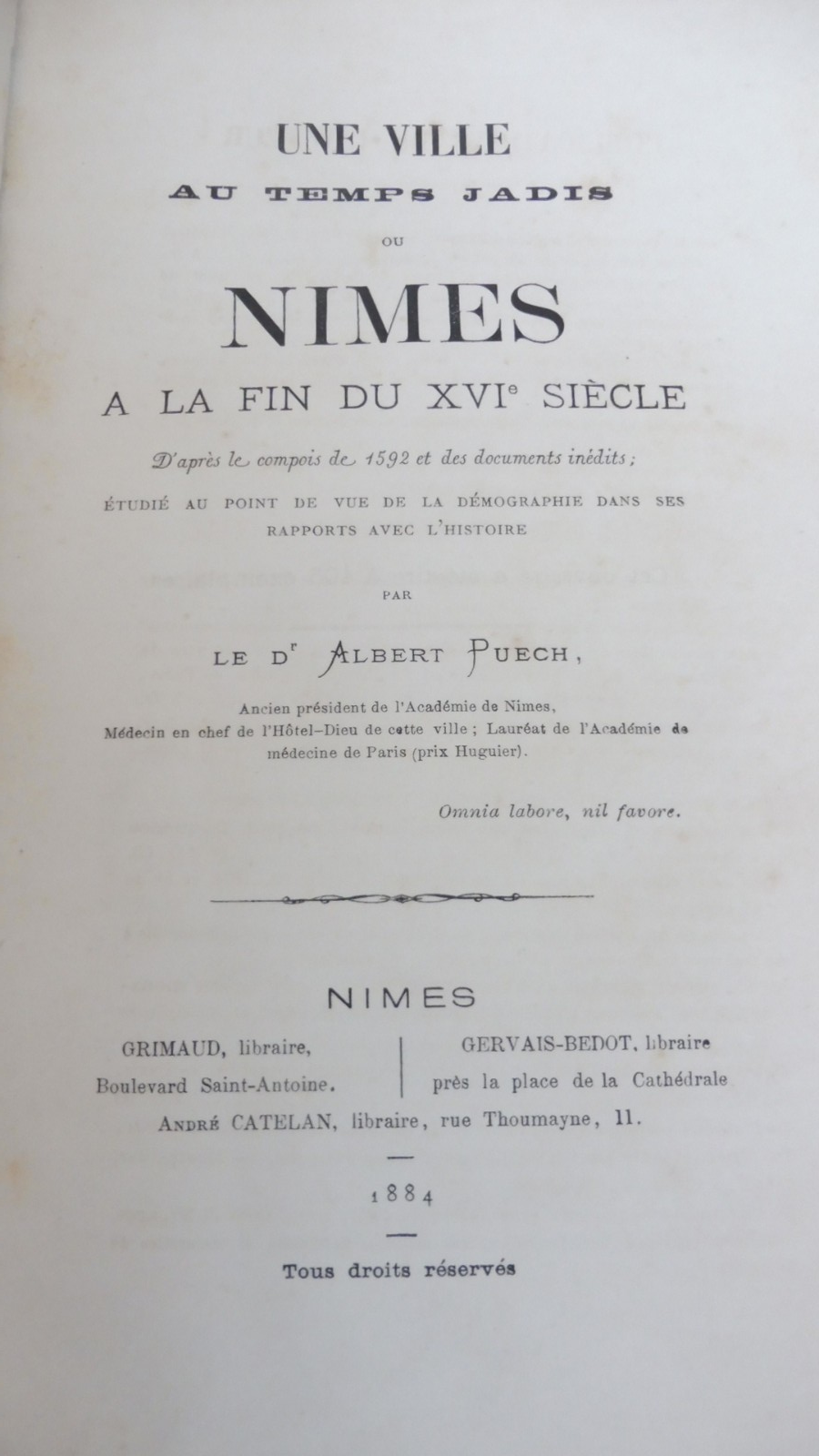 Nîmes à la fin du XIXème siècle (Albert Puech) 1884