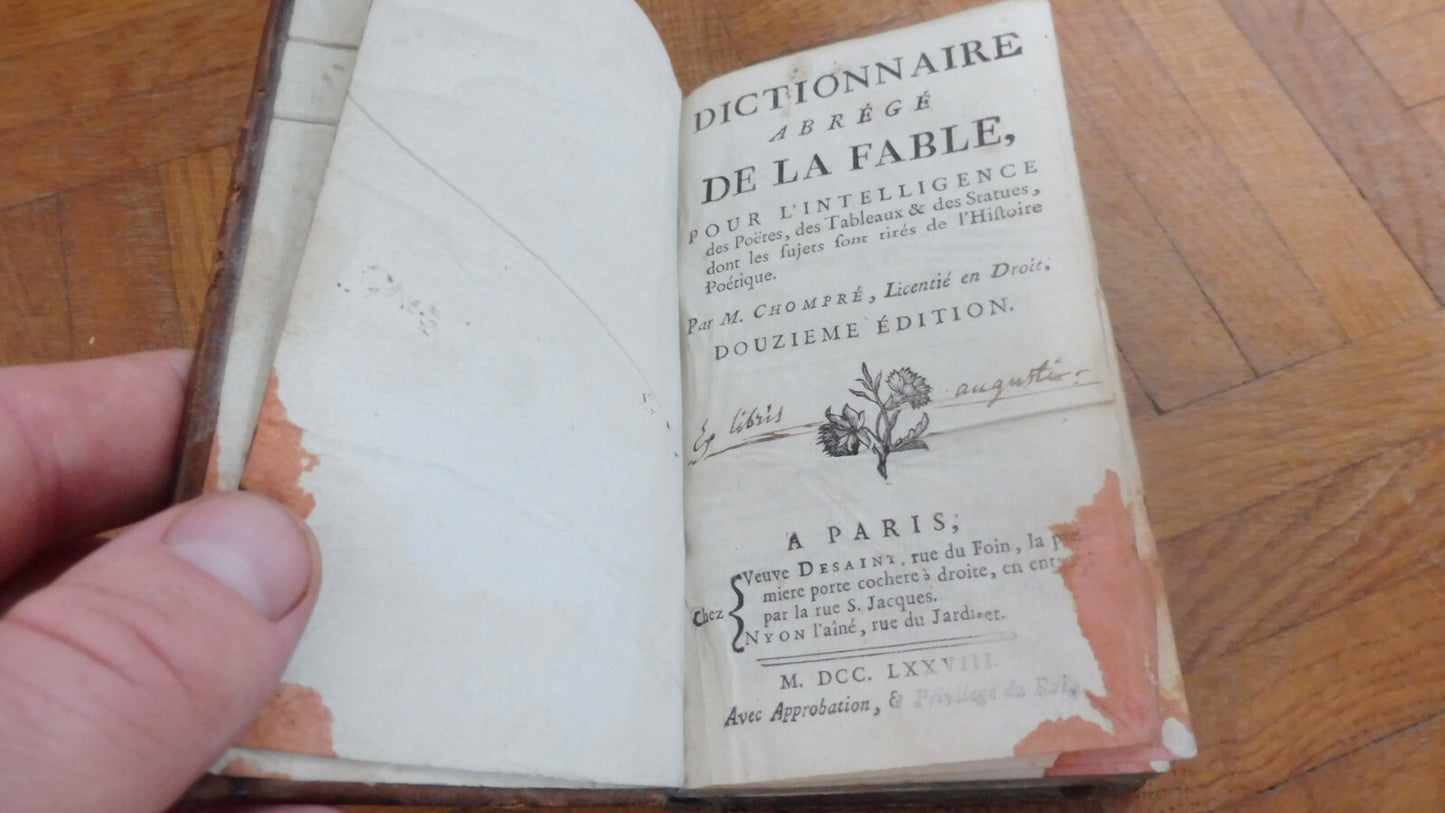 Dictionnaire abrégé de la Fable (Chompré) 1778