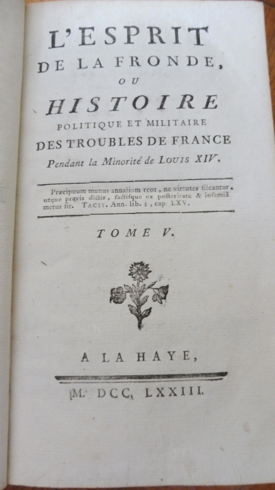 L'Esprit de la Fronde vol. 5 (Jean-Baptiste Mailly) 1773