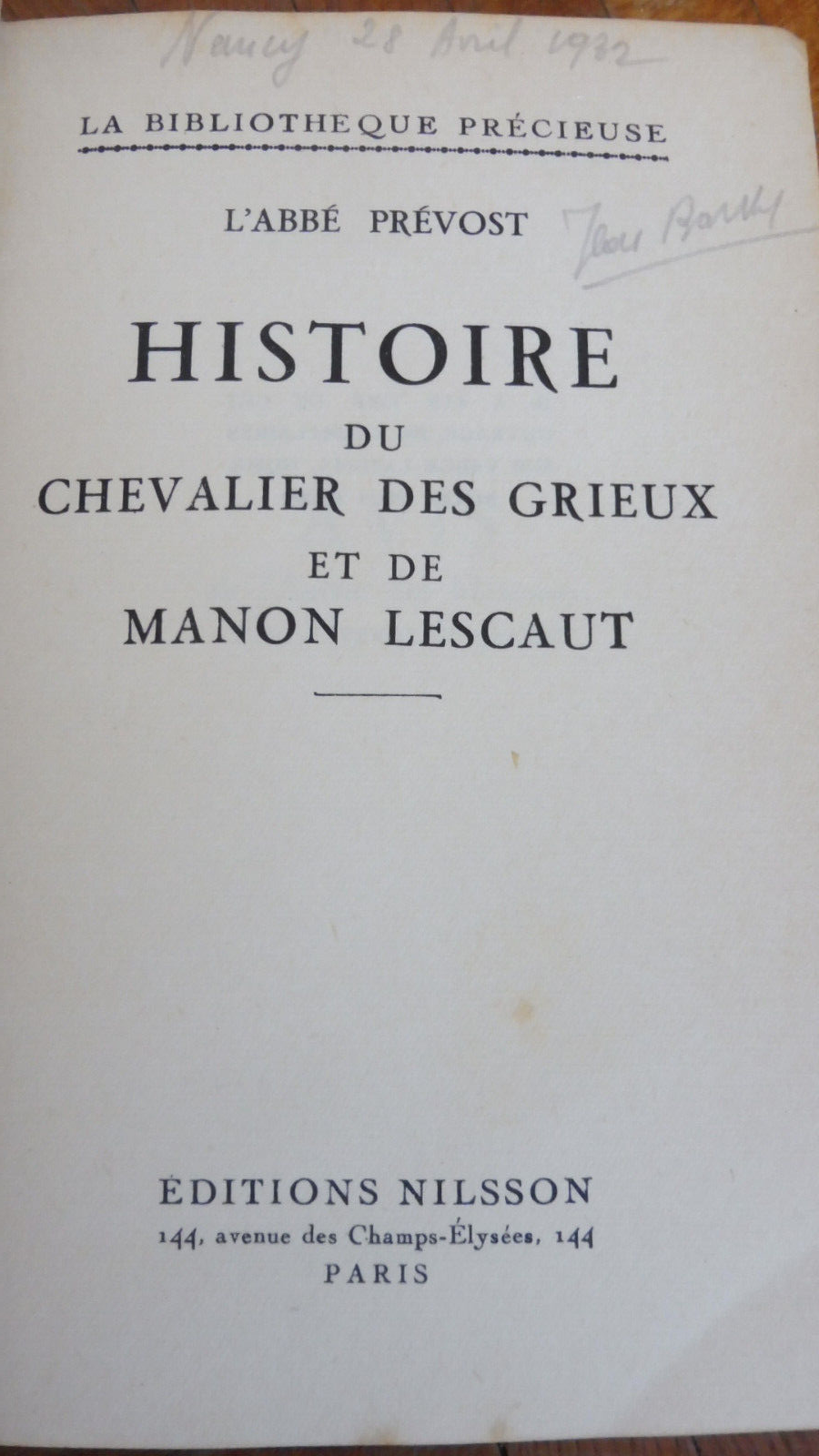Manon Lescaut (abbé Prévost) s.d. illus. Maggy Monier