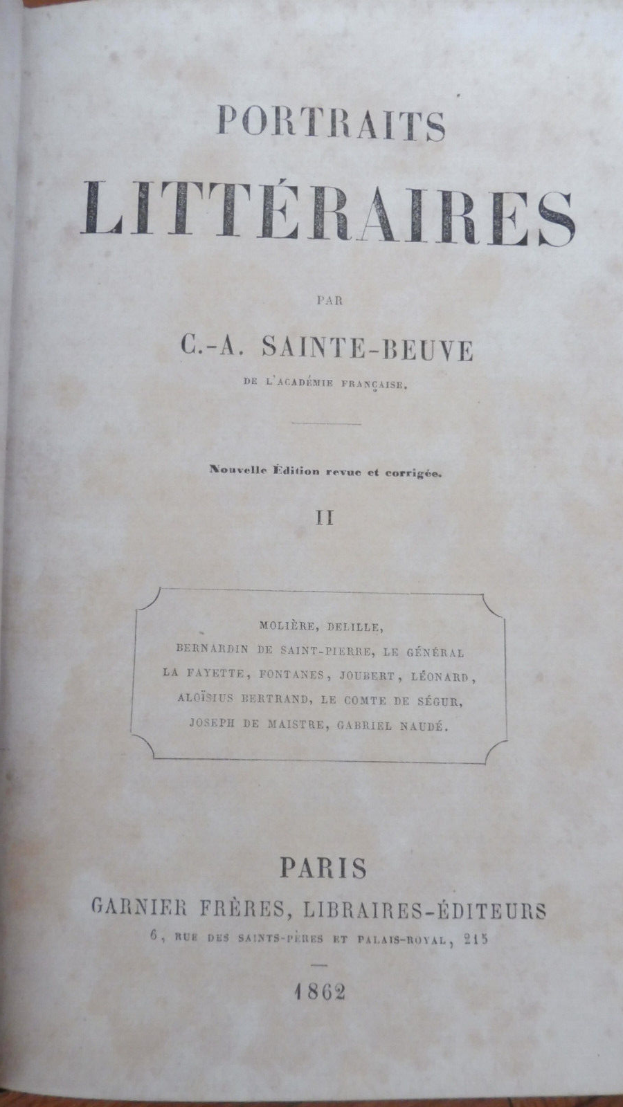 Portraits littéraires (Sainte-Beuve) 1862 3/3