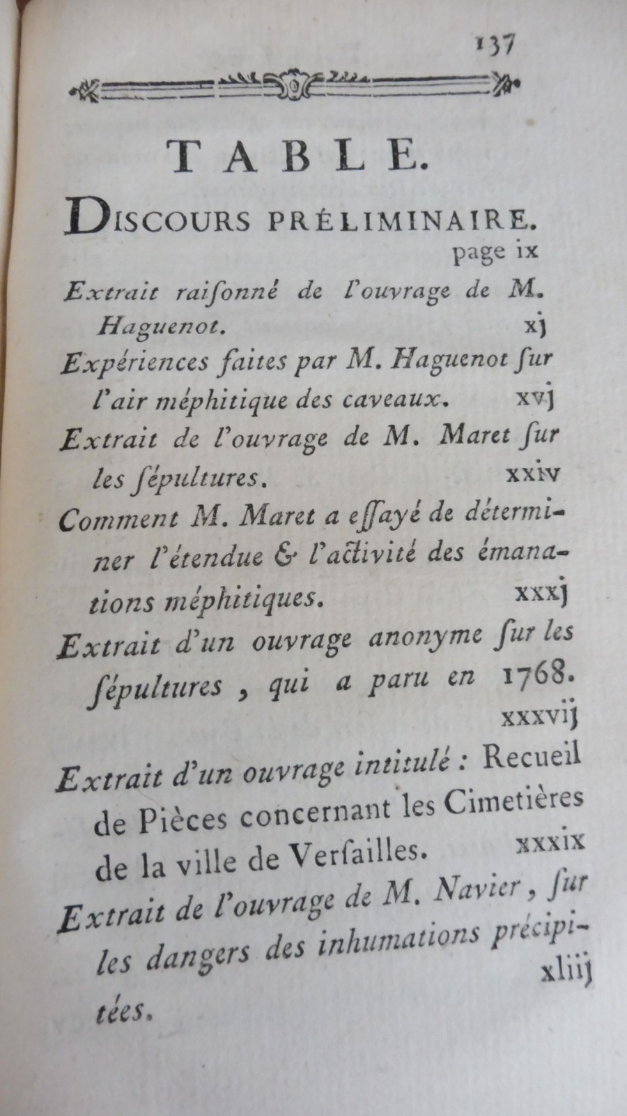 Essai sur les lieux et les dangers des sépultures (Vicq d'Azir trad.) 1778
