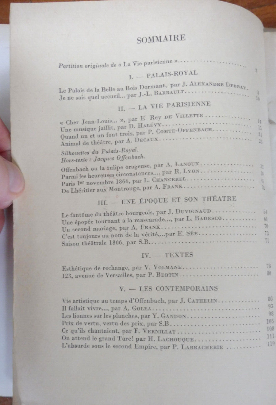 Le Siècle d'Offenbach. Cahiers de la compagnie (M. Renaud & J.-L. Barrault) 1958