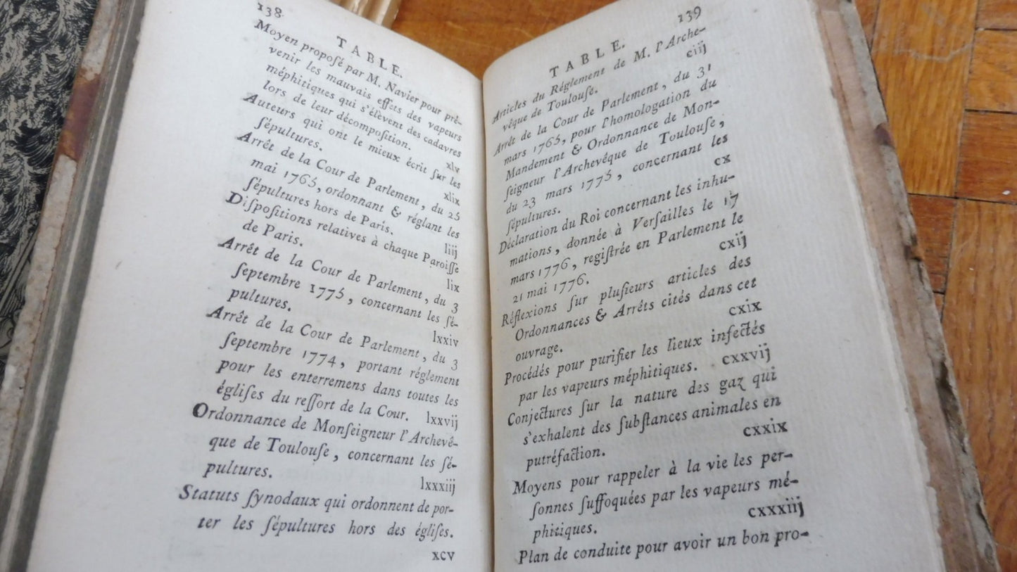 Essai sur les lieux et les dangers des sépultures (Vicq d'Azir trad.) 1778