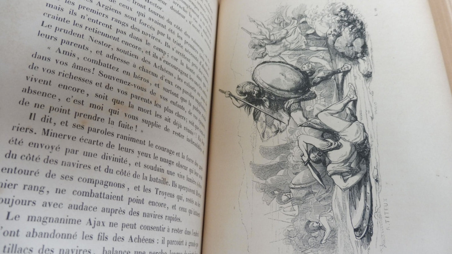L'Iliade (Homère) 1843 illus. Titeux et De Lemud