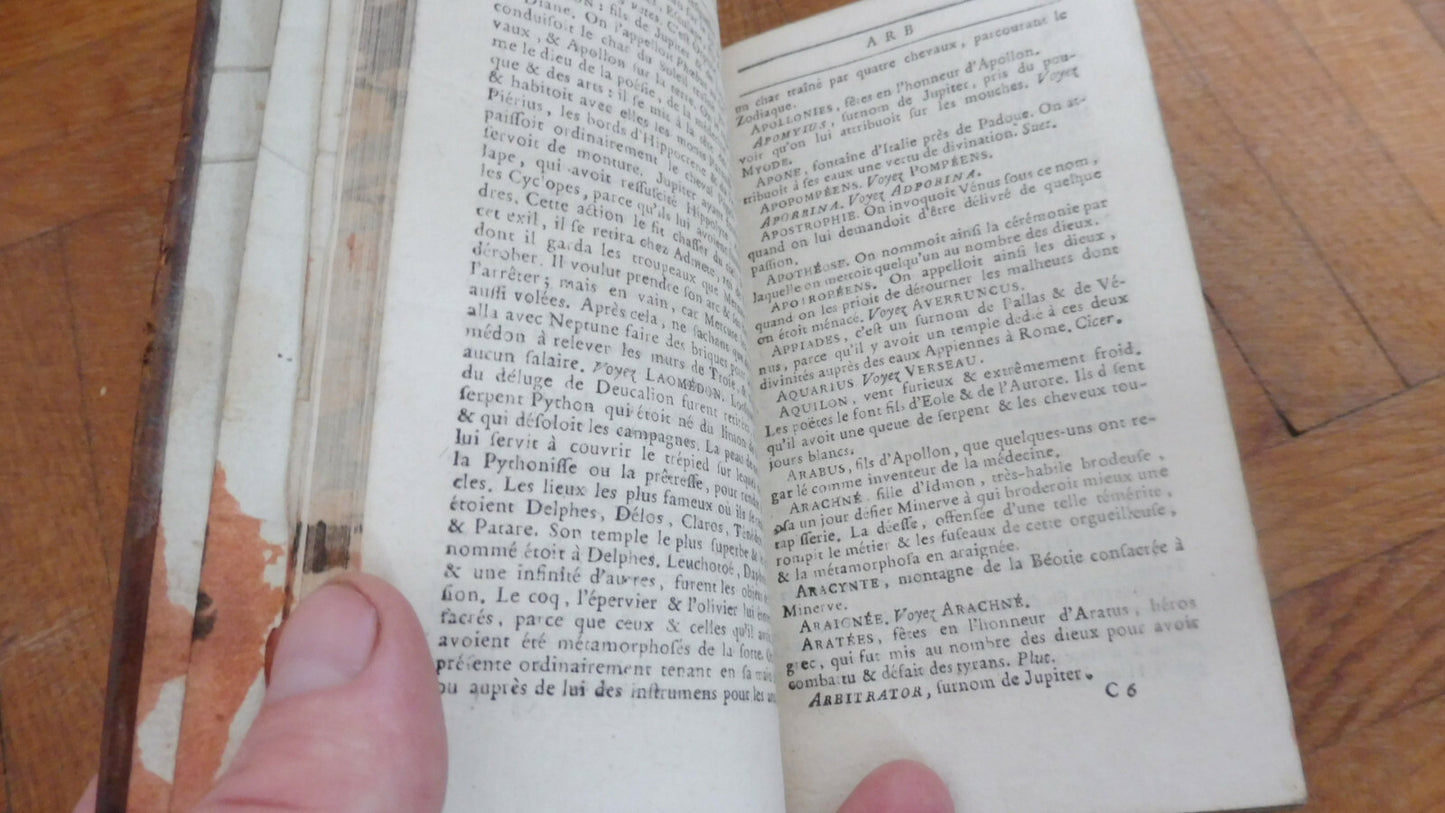 Dictionnaire abrégé de la Fable (Chompré) 1778