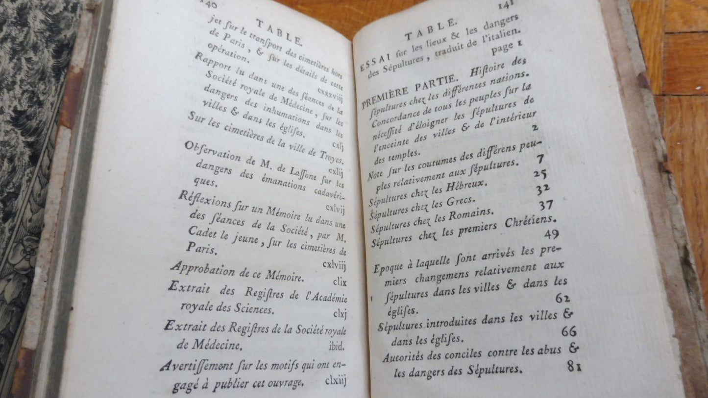 Essai sur les lieux et les dangers des sépultures (Vicq d'Azir trad.) 1778