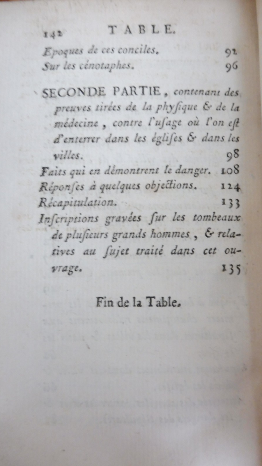 Essai sur les lieux et les dangers des sépultures (Vicq d'Azir trad.) 1778