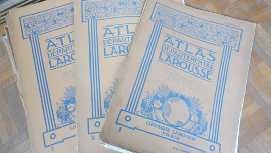 Atlas départemental Larousse 1913 48/48 IN FOLIO