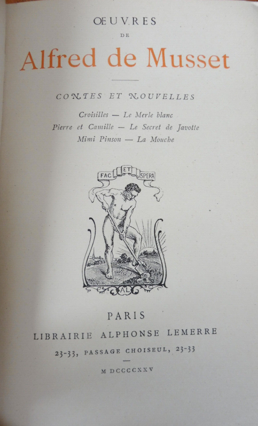 Contes et nouvelles (Alfred De Musset) 1925