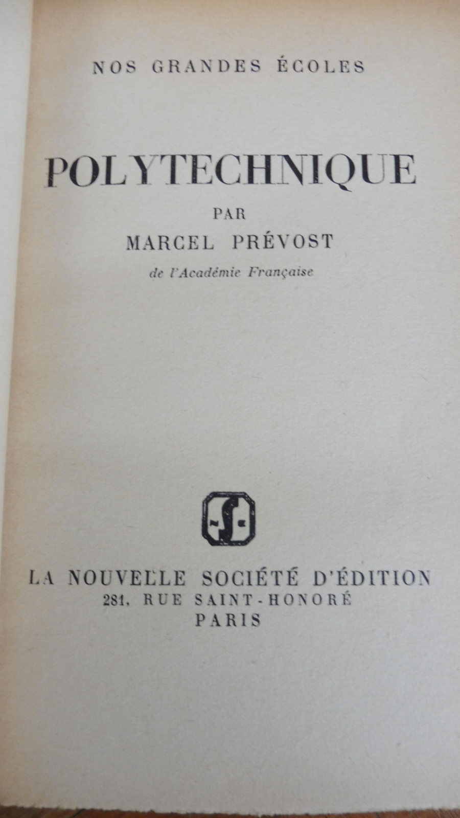 Polytechnique (Marcel Prévost) 1931