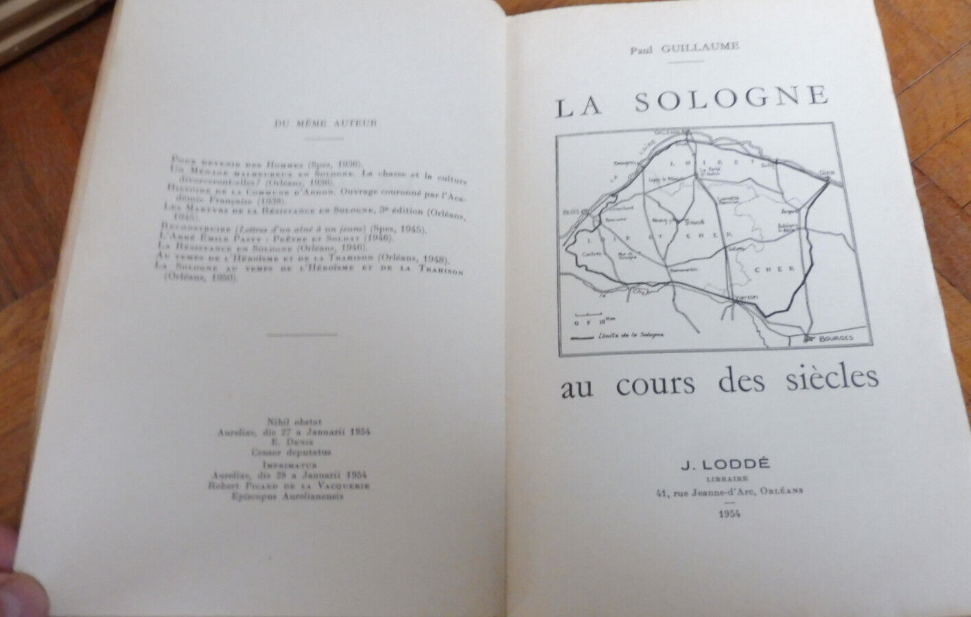 La Sologne au cours des siècles (Paul Guillaume) 1954