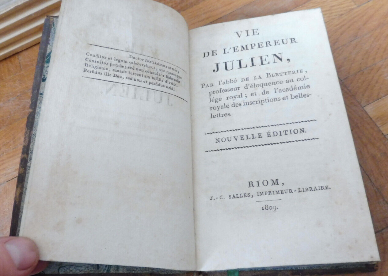 Vie de l'Empereur Julien (De La Bletterie) 1809