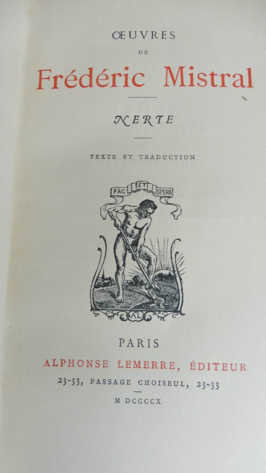 Nerte (Frédéric Mistral) 1890