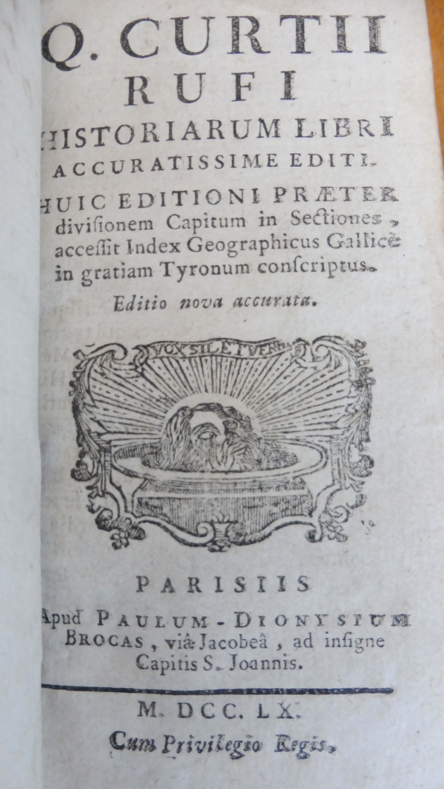 Q. Curtii rufi historiarum libri (Quinte-Curce) 1760