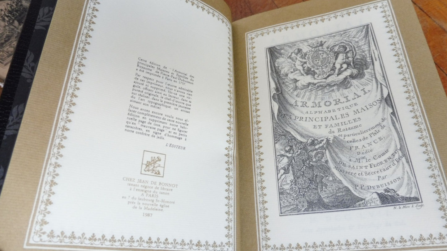 Armorial des principales maisons du royaume (Dubuisson) 1987 JEAN DE BONNOT