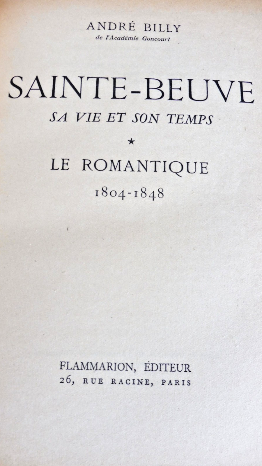 Sainte-Beuve (André Billy) 1952 2/2