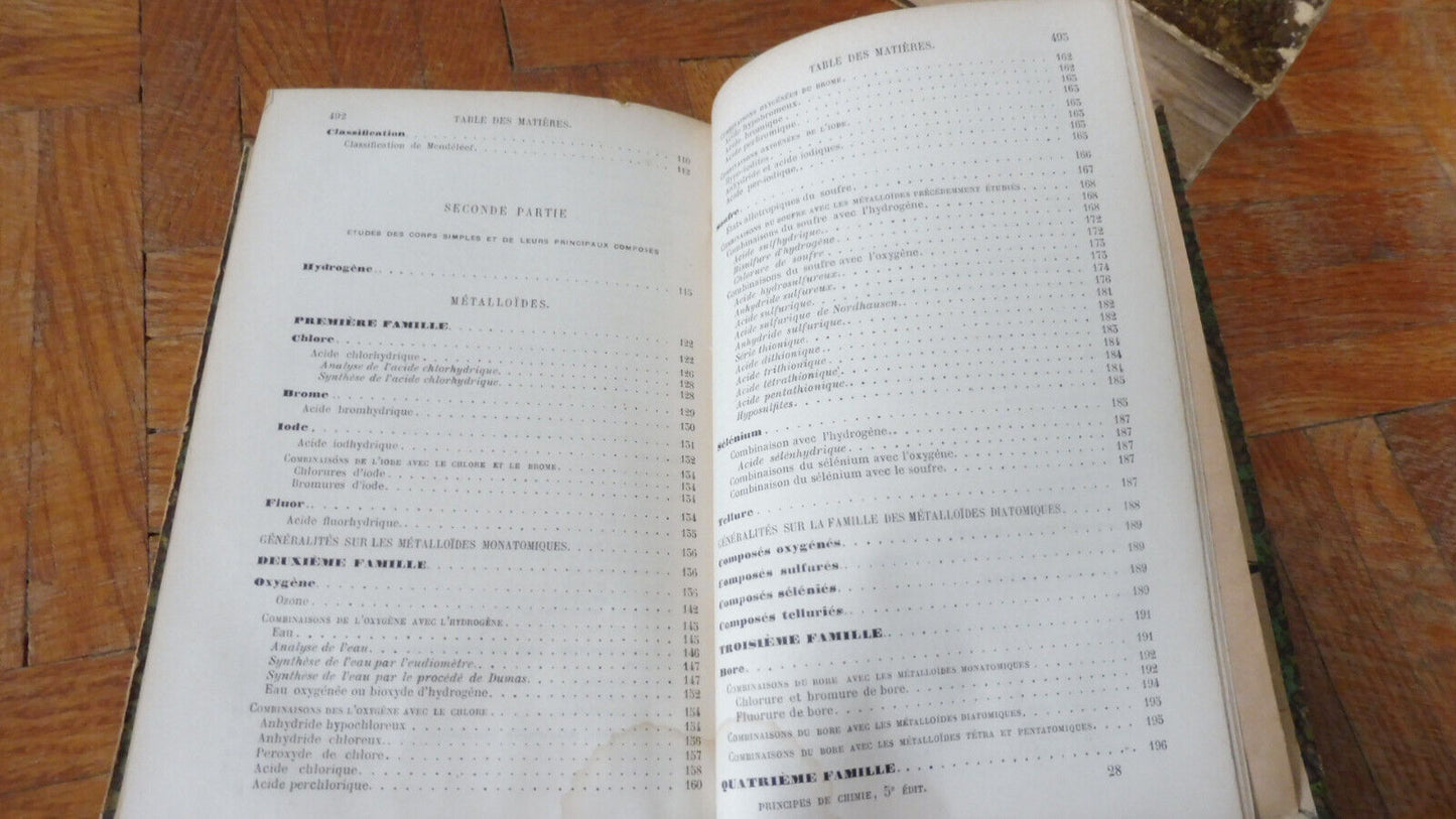 Chimie minérale. Chimie organique (Naquet & Hanriot) 1890 2/2
