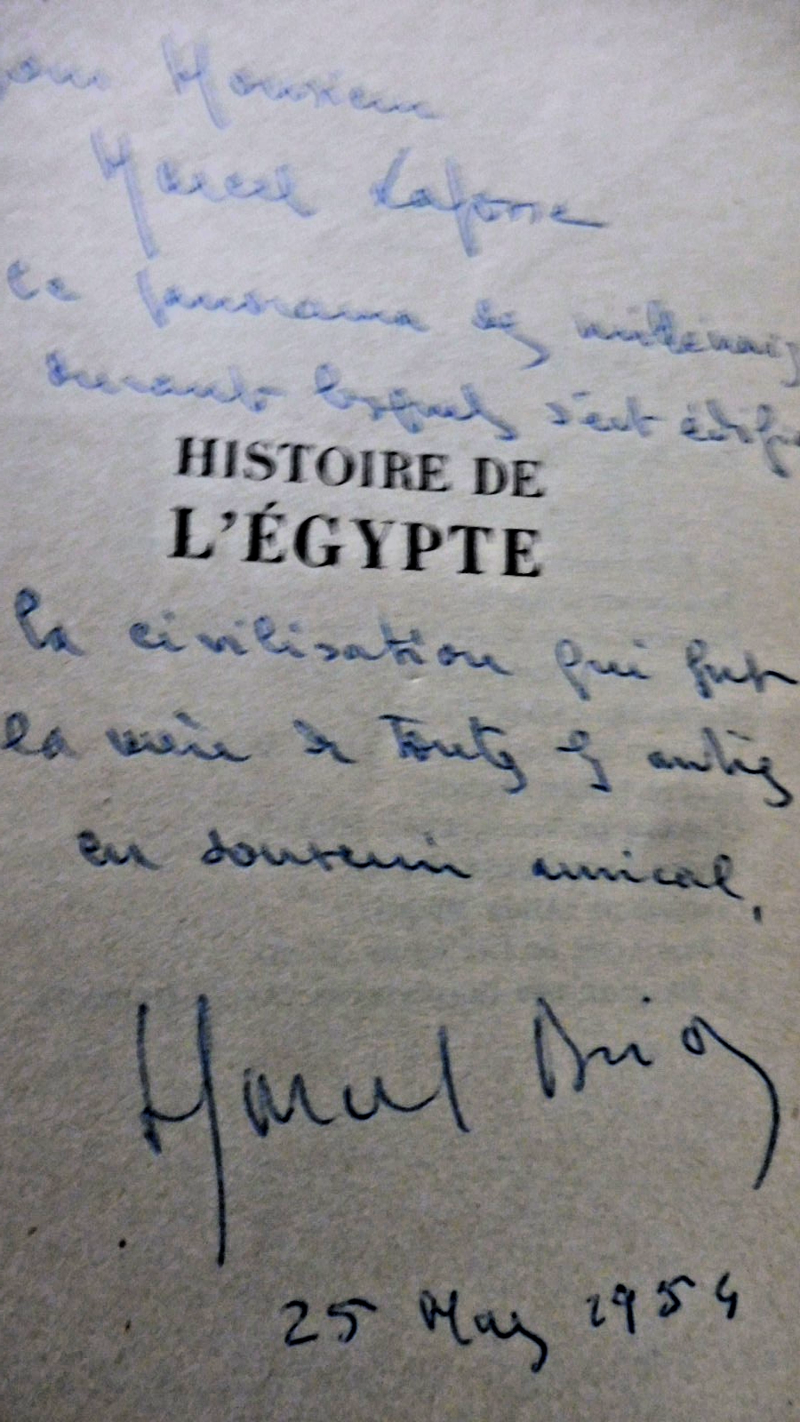 Histoire de l'Egypte (Marcel Brion) 1954 ENVOI