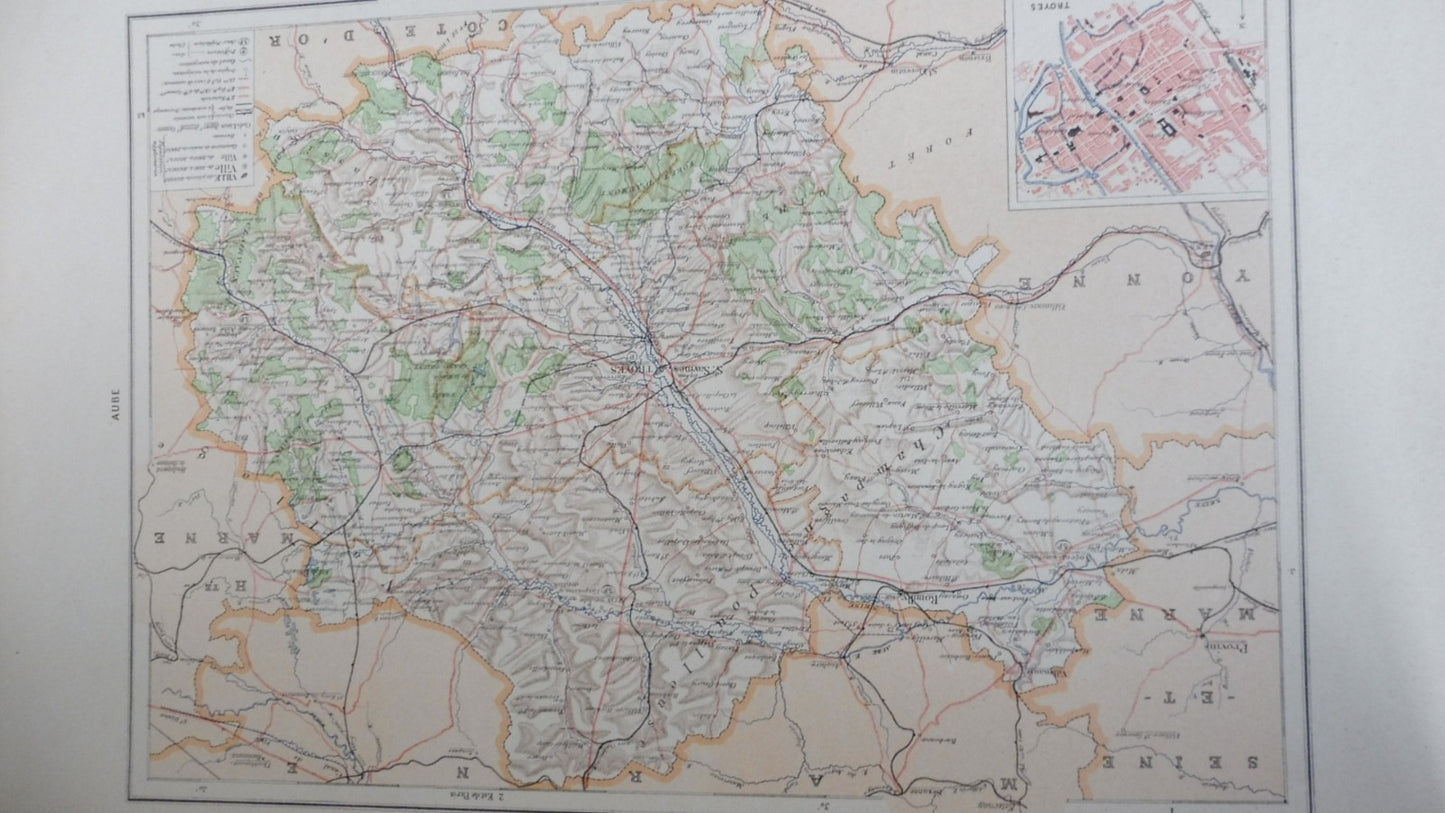 Atlas départemental Larousse 1913 48/48 IN FOLIO