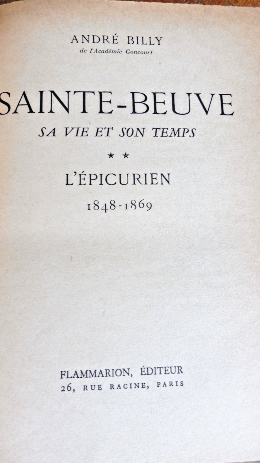 Sainte-Beuve (André Billy) 1952 2/2