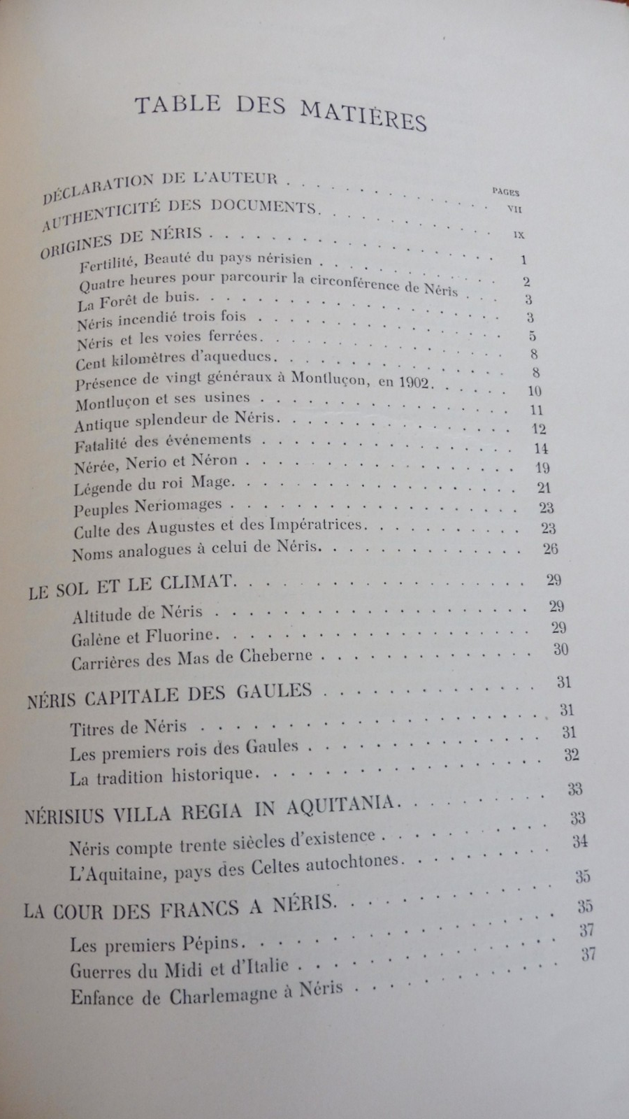 Néris capitale des Gaules. Les Eaux de beauté (Moreau de Néris) 1902