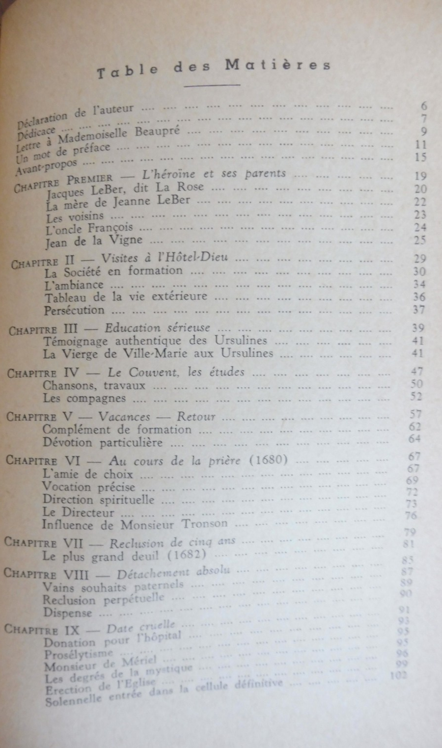 Jeanne Le Ber. Première recluse du Canada Français (M. Beaupré) 1939 ENVOI