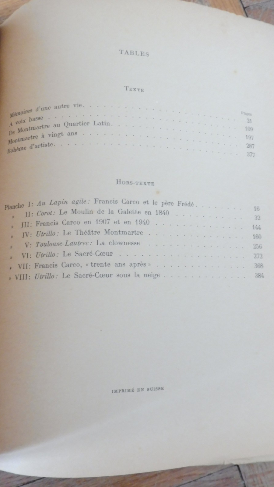 Mémoires d'une autre vie (Francis Carco) 1942