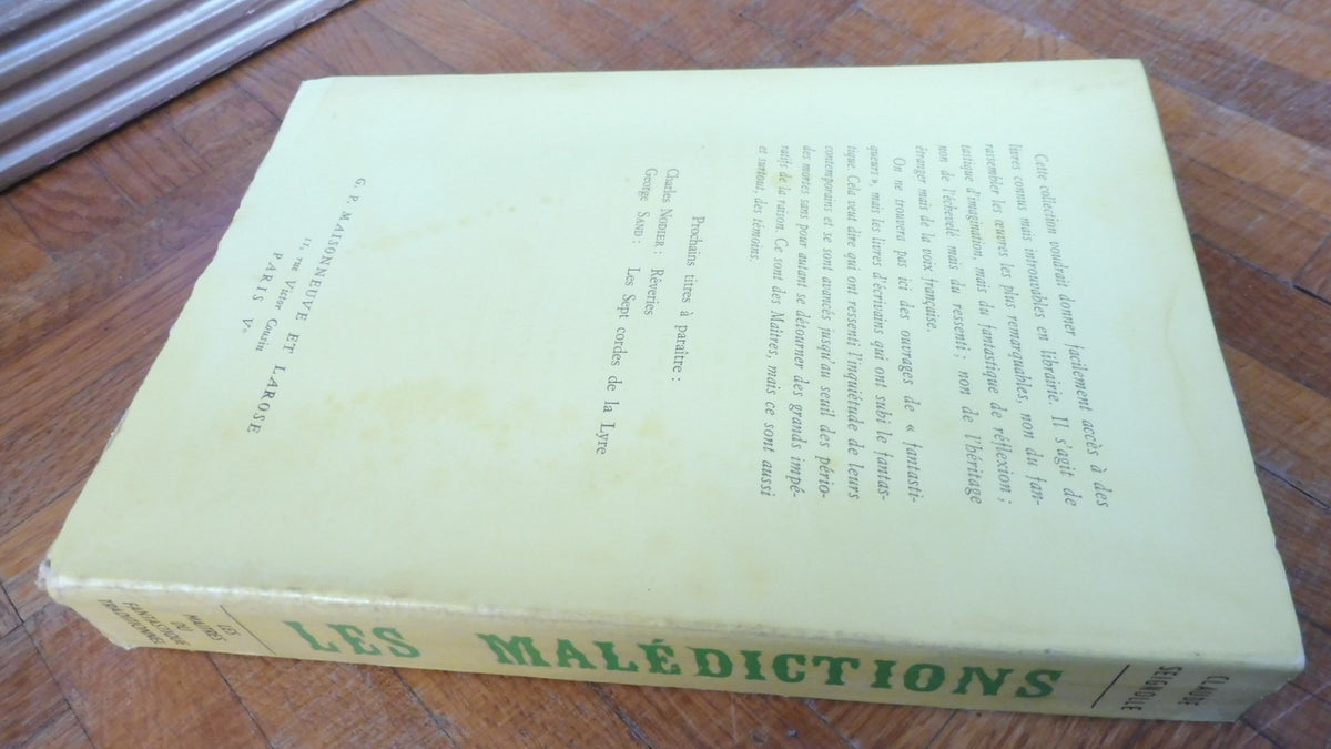 Les Malédictions (Claude Seignolle) 1963 FANTASTIQUE EO ENVOI
