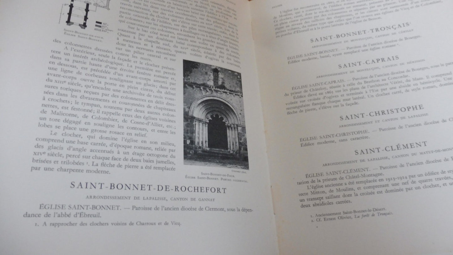 Les Eglises de France. Allier (Génermont & Pradel) 1938
