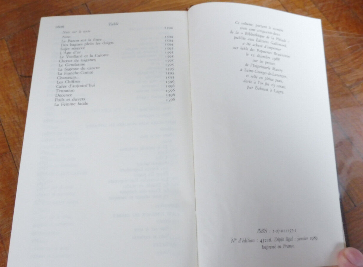 Oeuvres romanesques de Marcel Aymé t.1 1988 PLEIADE TBE