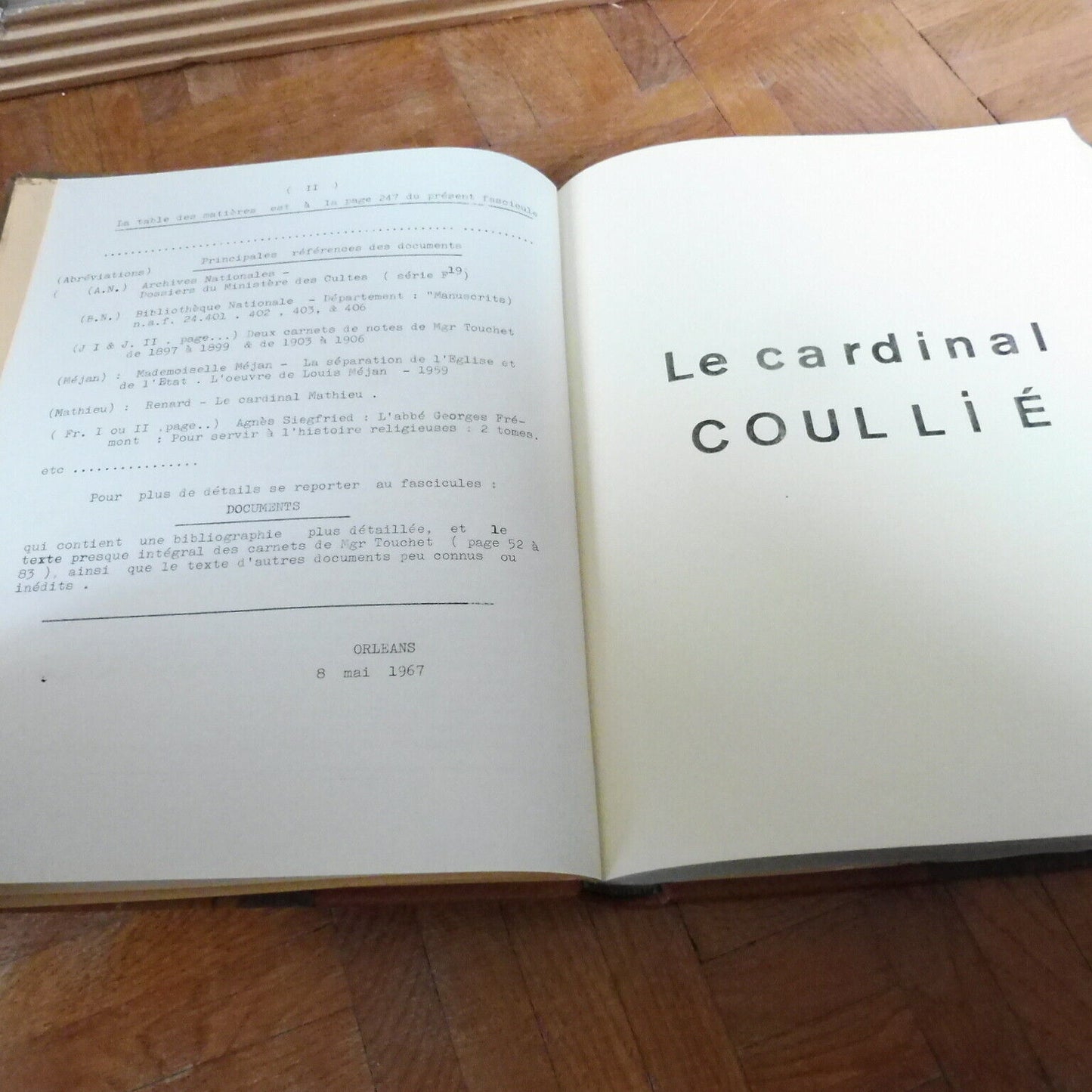 Essai sur la vie religieuse dans l'Orléanais entre 1878 à 1926 (Paul Guillaume)