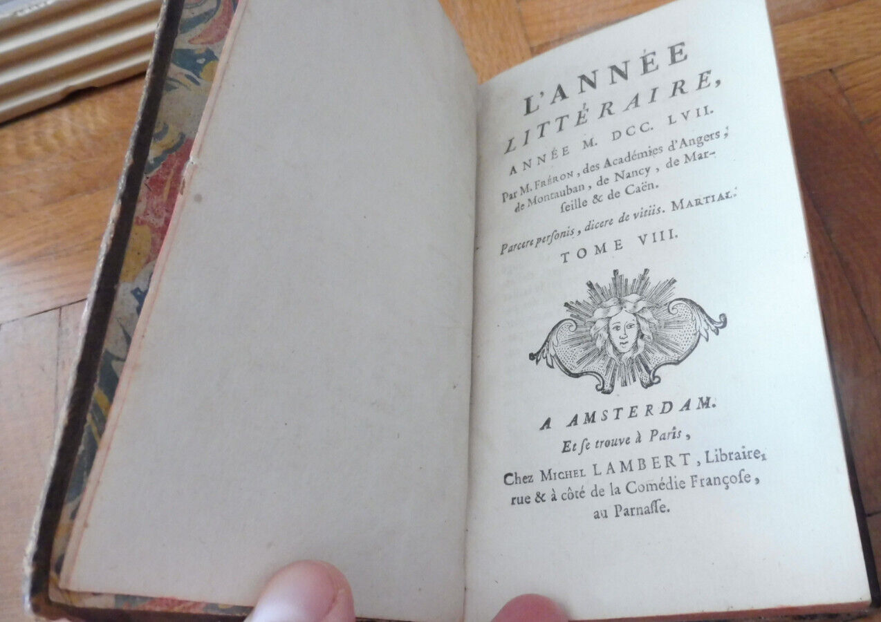 L'année littéraire. Année 1757. T.VIII+ Année 1758 t.I (Fréron) s.d.