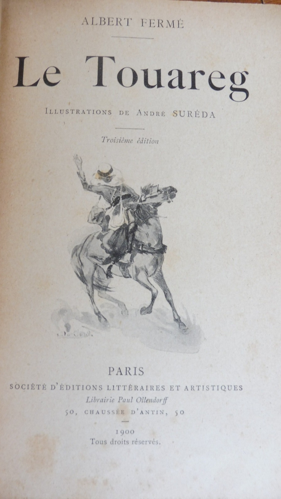 Le Touareg (Albert Fermé) 1900 illus. Suréda ALGERIE
