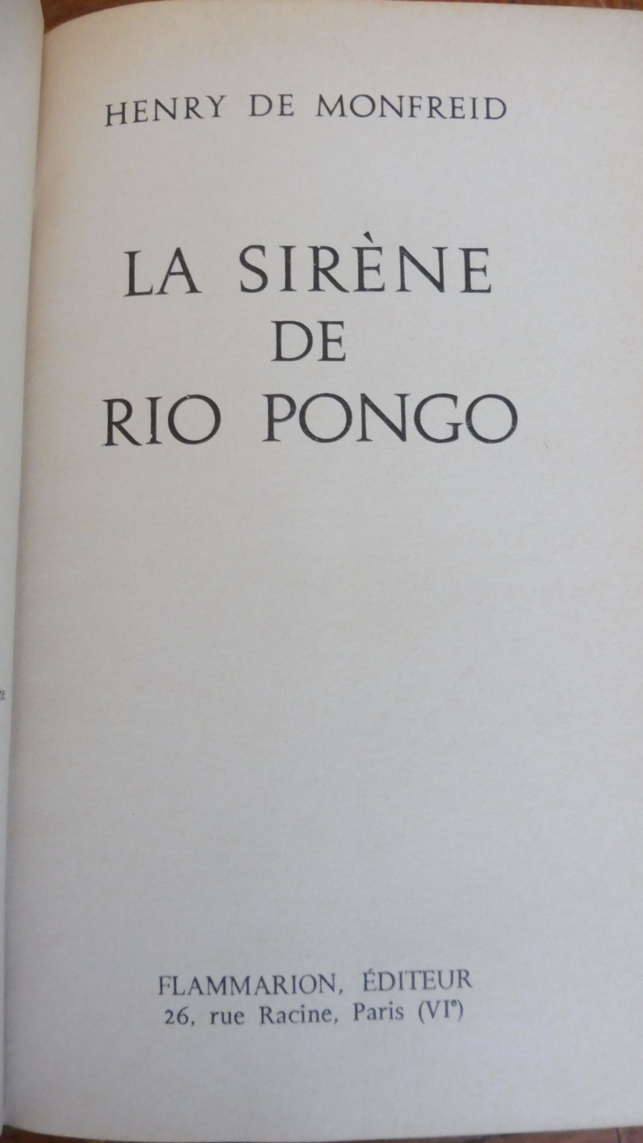 La Sirène de Rio Pongo (Henry de Monfreid) 1961