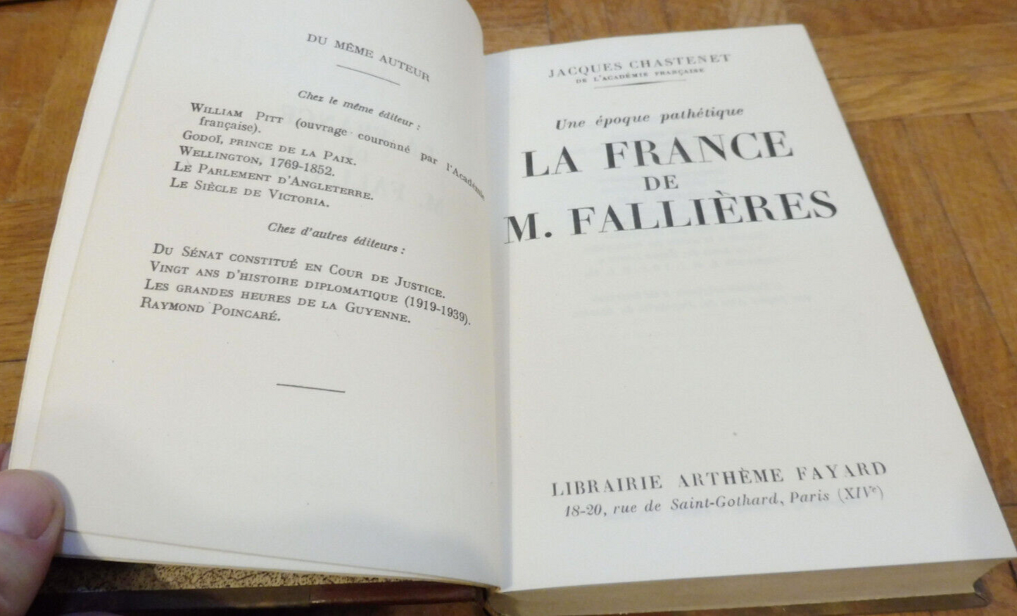 La France de M. Fallières (Jacques Chastenet) 1957 BELLE EPOQUE