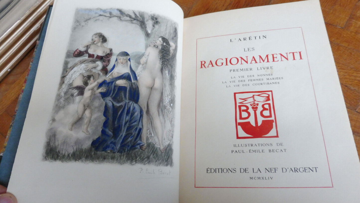 Les Ragionamenti (l'Arétin) 1944 illus. Bécat CURIOSA VELIN