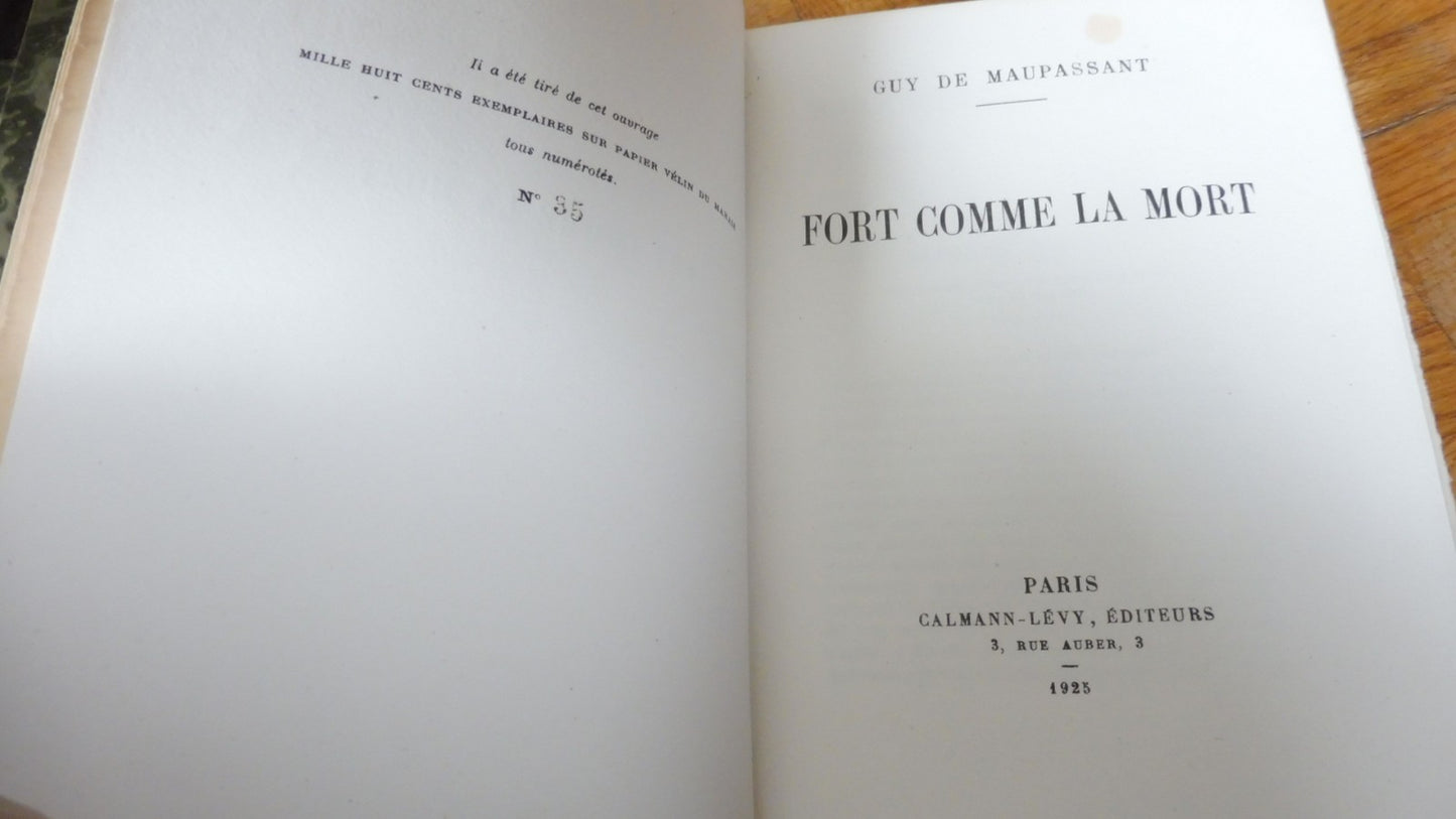 Fort comme la mort (Guy De Maupassant) 1925VELIN