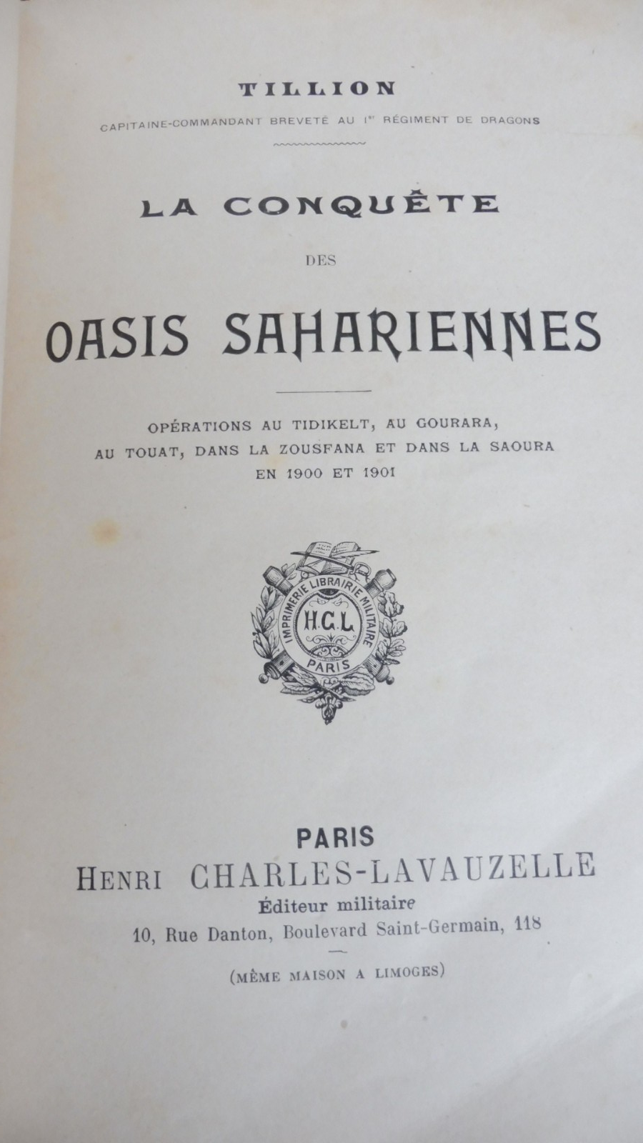 La Conquête des oasis sahariennes (Tillion) s.d. ENVOI