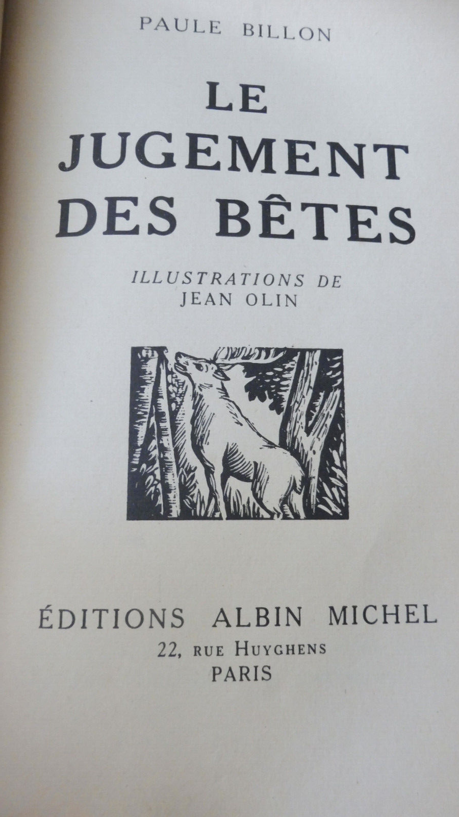 Le Jugement des bêtes (Paule Billon) 1953 illus. Olin