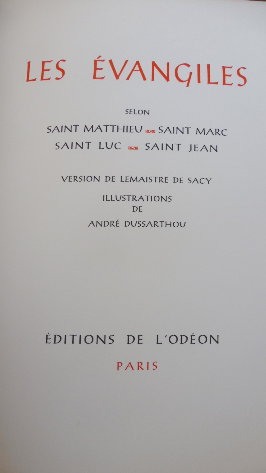 Les Evangiles s.d. illus. Dussarthou VELIN
