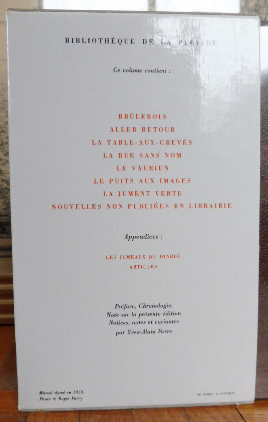 Oeuvres romanesques de Marcel Aymé t.1 1988 PLEIADE TBE