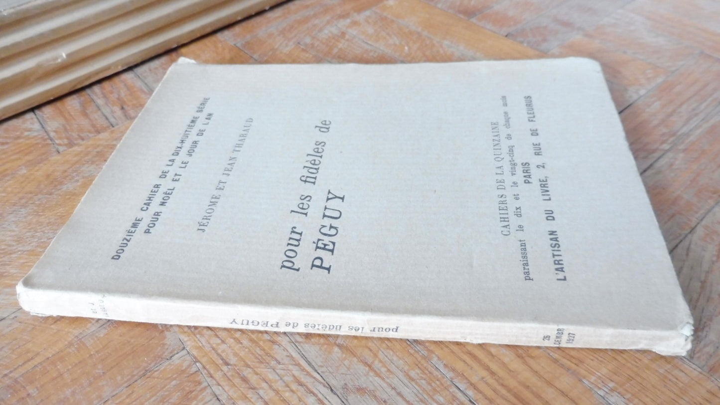 Pour les fidèles de Péguy (Jérôme et Jean Tharaud) 1927 ENVOI
