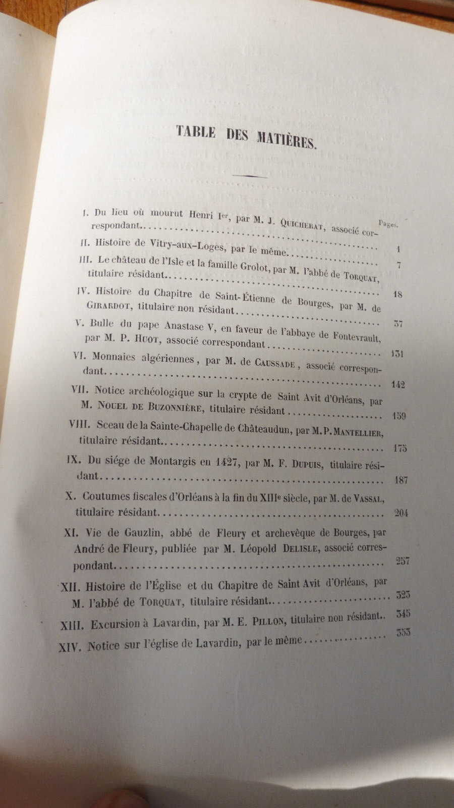 Mémoires de la Société archéologique de l'Orléanais 1853