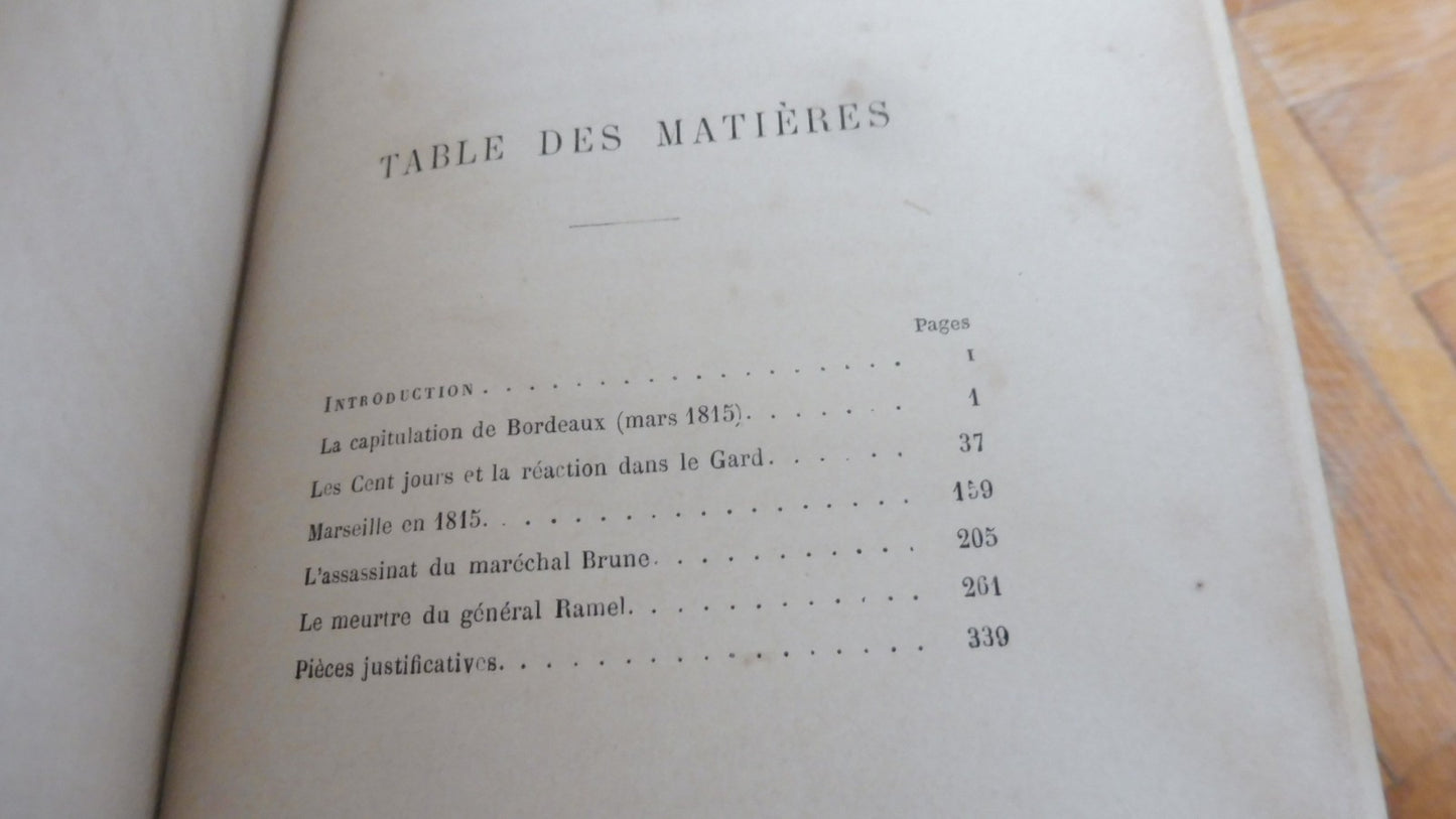 La Terreur blanche. La réaction dans le Midi en 1815 (E. Daudet) 1878