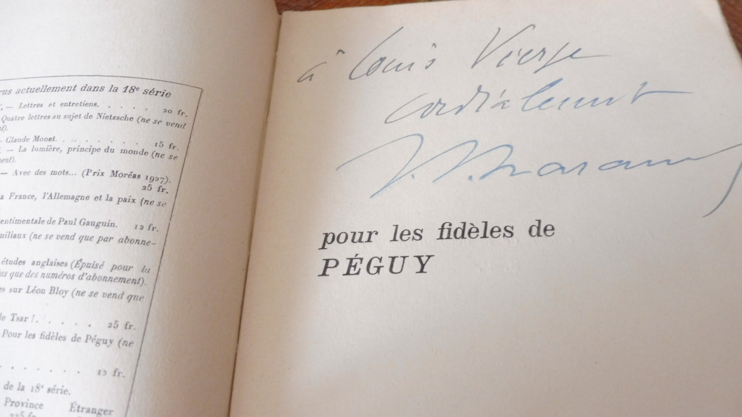Pour les fidèles de Péguy (Jérôme et Jean Tharaud) 1927 ENVOI
