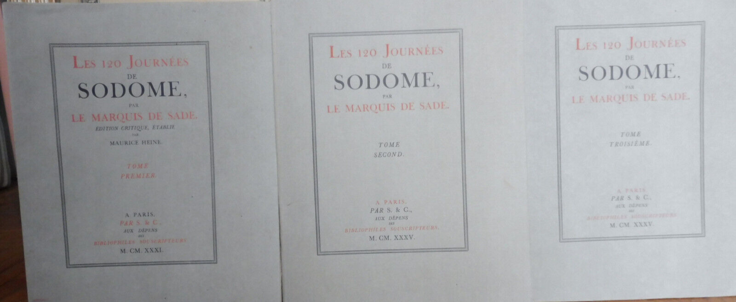 Les 120 journées de Sodome (Marquis de Sade) 1931-35 3/3 EO